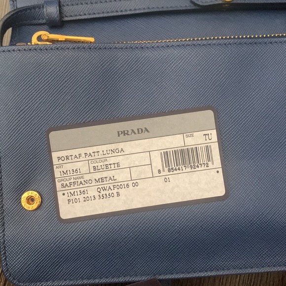 Prada blue clutch wallet on chain with removable strap - Picture 5 of 8